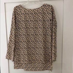 Floral Print Long Sleeve Blouse - adorable vintage Ann Taylor